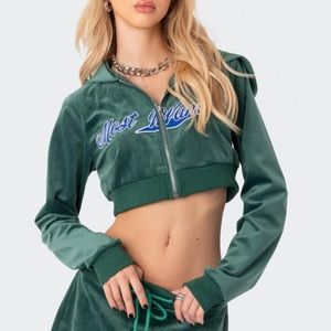 edikted crop zip up hoodie